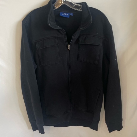 Apt 9 Men’s Black Zip Up Jacket Size L - Picture 2 of 8